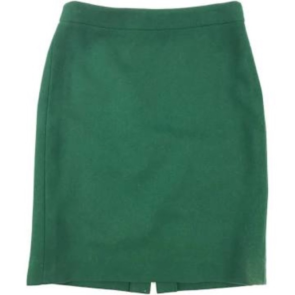 J Crew Factory Green Wool Pencil Skirt